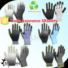SRSAFETY 18G Nylon + glasfaserbeschichteter PU-Handflächenschutz-Schutzhandschuh